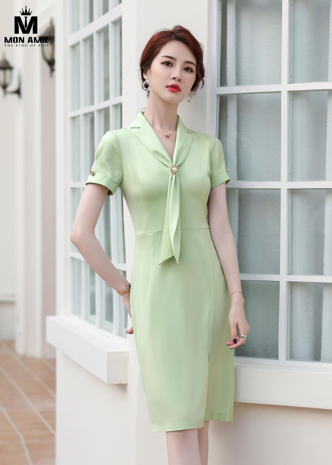 Mint Silk Tulip Dress 